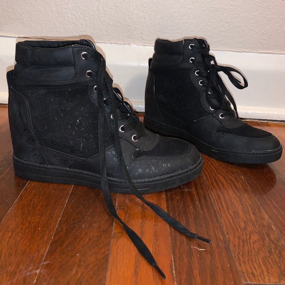 Black Call It Spring Tennis Shoes w/ Lift
